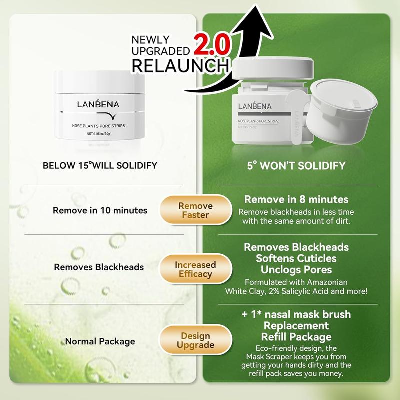 LANBENA Blackhead Removal Mask, Nose Phyto Pore Strips, Pore Cleansing Purifying Exfoliating Mask, 60 Sheets, Phyto Aloe Vera Blackhead Removal Mask, (30g)