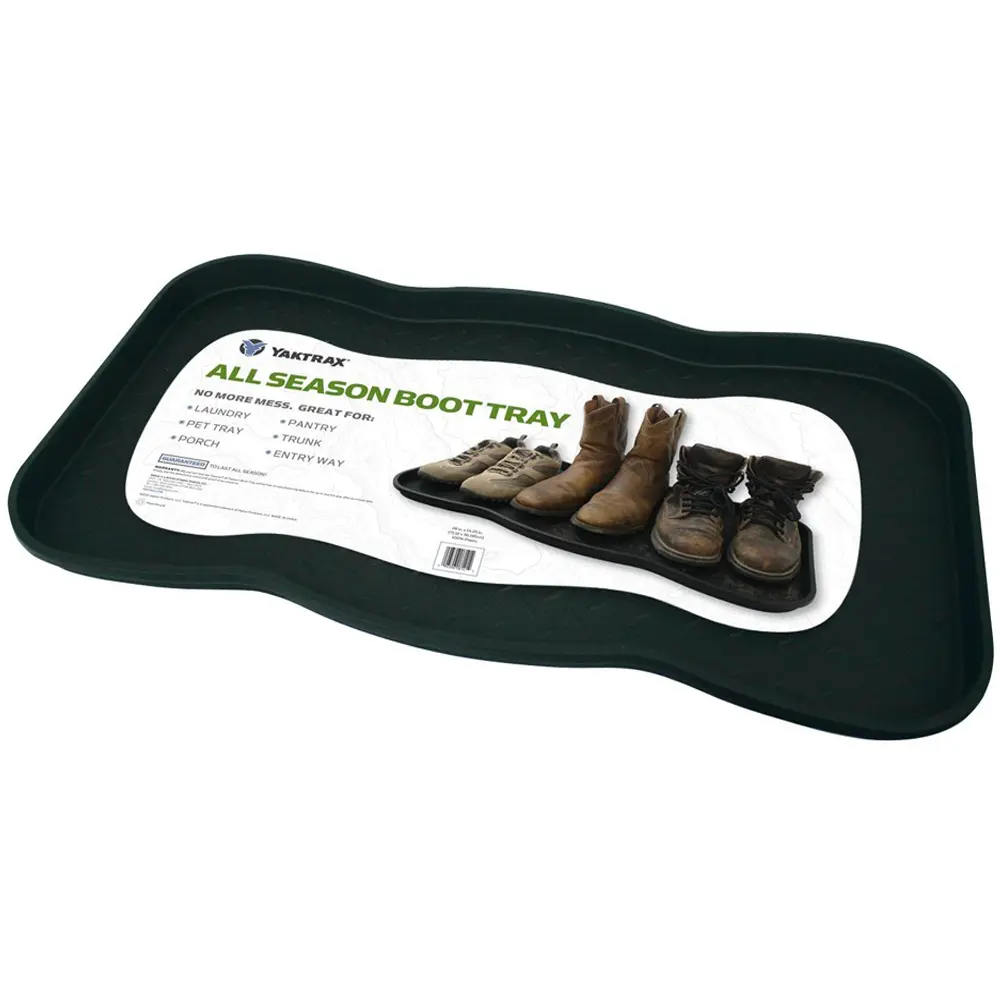 Yaktrax All Season Sturdy Plastic Rectangle Boot Tray, Shoe Accessory for Rinsing, Mess-Free Shoe Cleaning & Care, 29-1/2"L X 15"W X 1"D