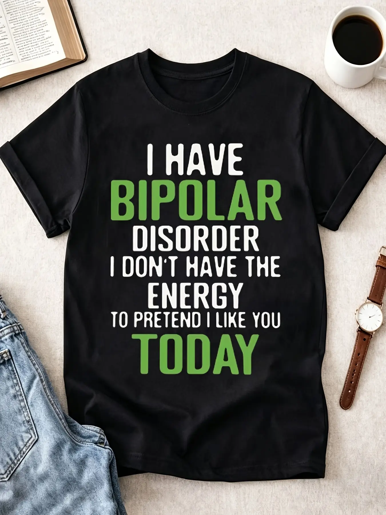 Men'S And Women'S Same Style 100 Bipolar Disorder unisex soft cotton short sleeve t shirt, vintage graphic casual tee for men women teens, perfect birthday holiday gift for camping travel gym daily street casual wear