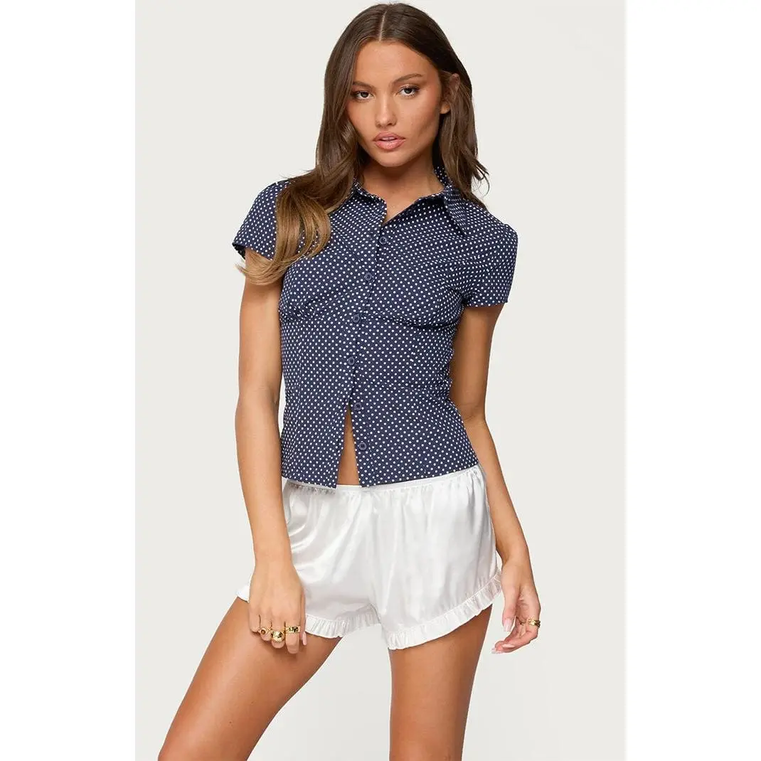 Edikted Women's Polka Dot Tailored Button Up Shirt