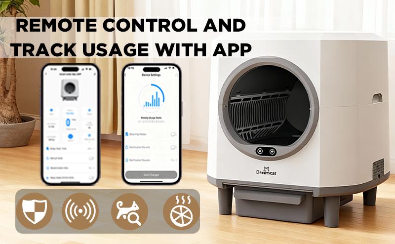 9Dreamcat Smart Cat Litter Box, Hands-Free Self-Cleaning, Large-Capacity, Odor-Free, APP Control, Multi-Cat Home, Modern Design, Includes Floating Brush & Aroma Box 9Dreamcat Smart Cat Litter Box, Hands-Free Self-Cleaning, Large-Capacity, Odor-Free, APP Control, Multi-Cat Home, Modern Design, Includes Floating Brush & Aroma Box