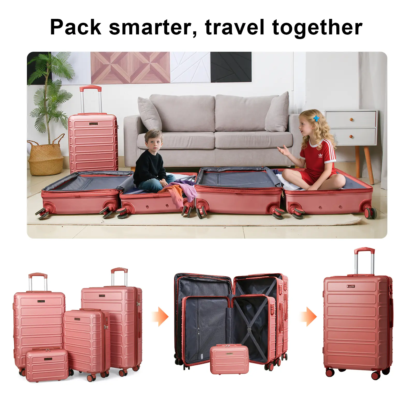 HC-18 Heartfelt Lush Lilac セット　未使用 AAIVV Luggage Sets 4 Piece , Expandable TSA Lock Durable Suitcase
