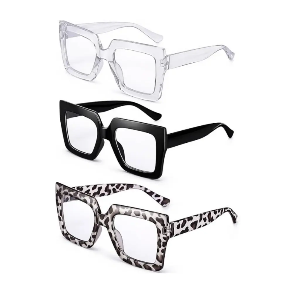 3 Pcs Oversized Blue Light y2k Glasses for Women, Fashion Thick Square Computer TV Eyewear Eyeglasses Non-Prescription