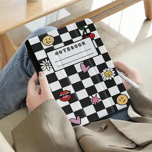 1PC Minimalist Cute Black-and-White Checkered Print Tablet Case, Soft Shock-Absorbing Protection, Ultra-Thin/Stand Function/Auto Wake, Compatible with iPad 9.7/10.2/10.9/11/12.9, 10th Generation, Air 11, Air 4/5/6, and Galaxy A7/A8/A9+/S6/S7/S8/S9/S9FE/S1