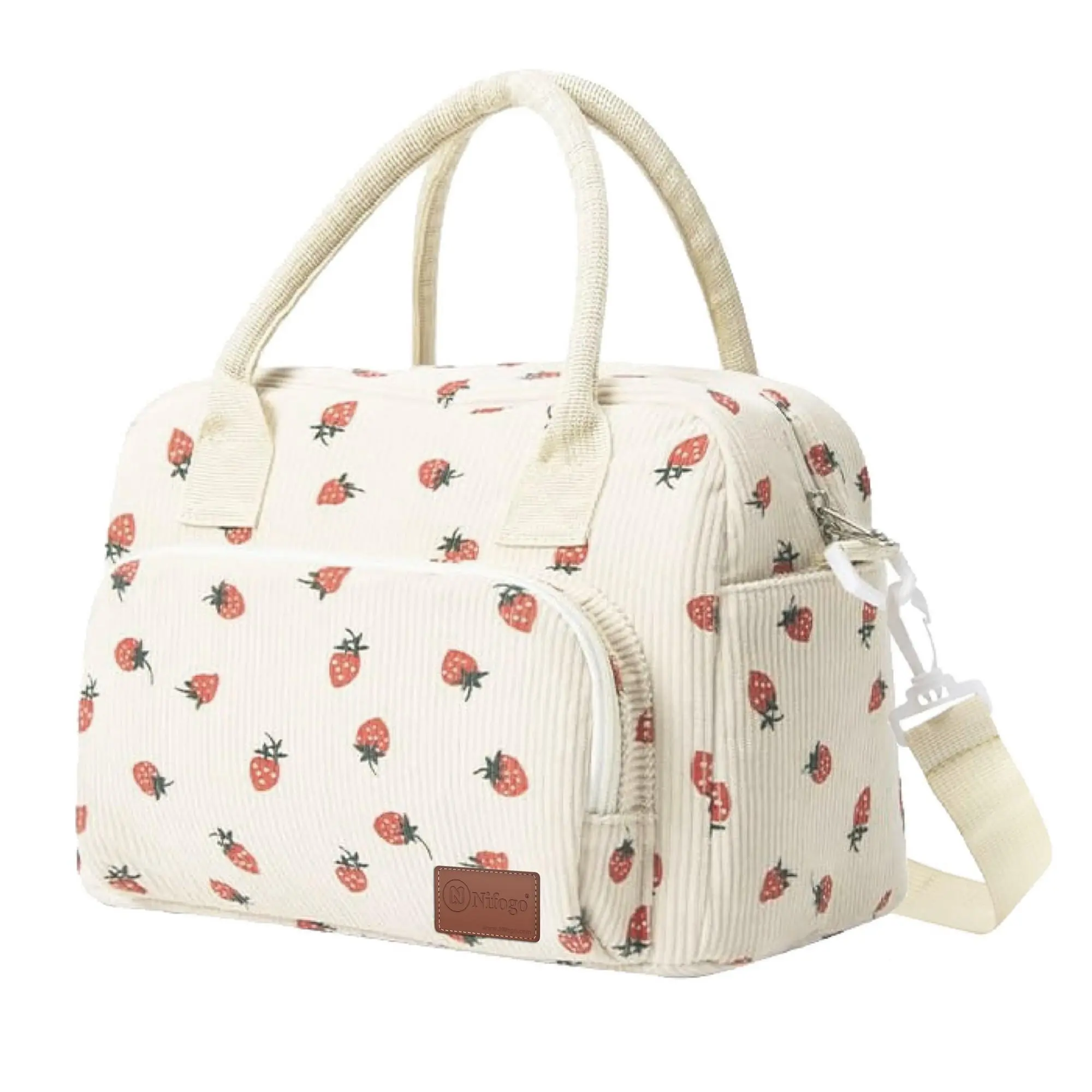 Lunch bag (Beige - Strawberry)