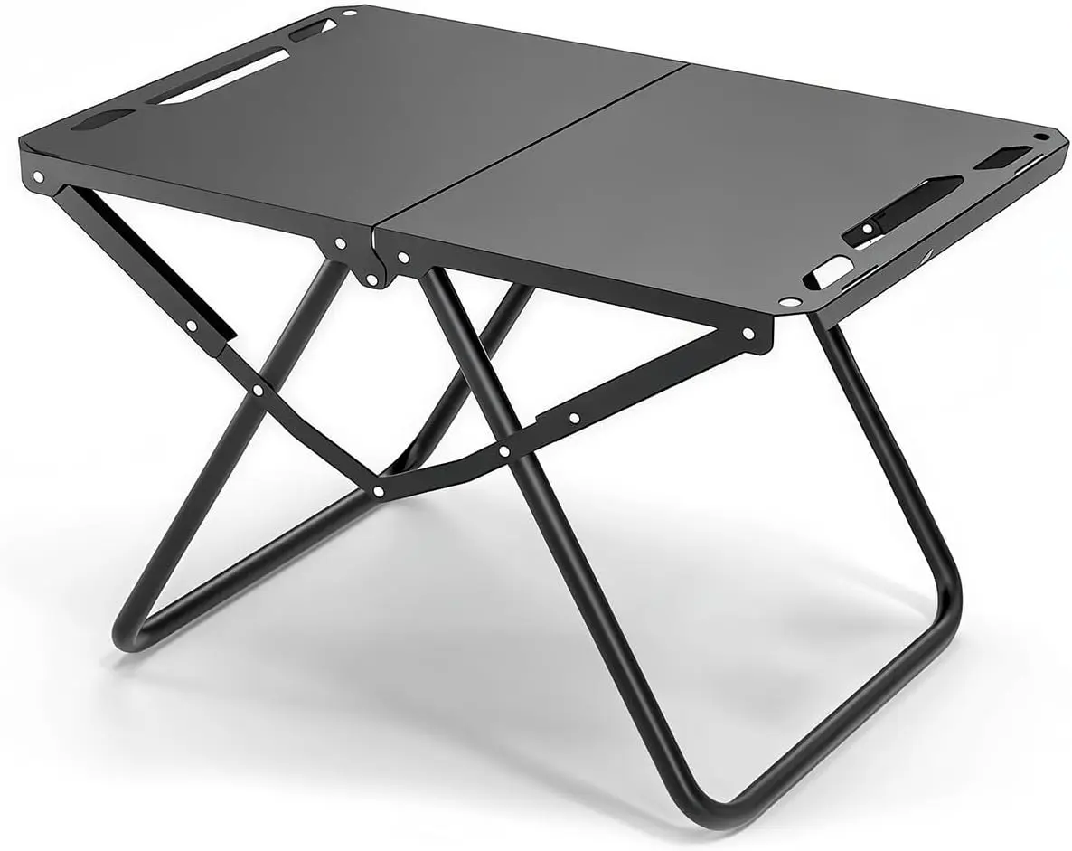 Portable Waterproof Foldable Small Compact Outdoor Furniture Camping Table - Carbon Steel, Heavy-Load, for Outdoor Travel, Beach Use