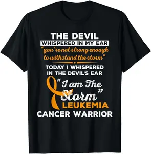 100% Cotton Fashion Garment I Am the Storm Leukemia Cancer Warrior T-Shirt