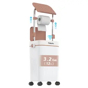 Pukomc 3.2Gal Smart Sensor Trash Can, Automatic Lid Opening Closing with Knee & Palm Induction, Waterproof Easy Clean Waste Bin with 360° Rolling Wheels, Multifunctional Stand Design for Home Bathroom Office Use summerwins