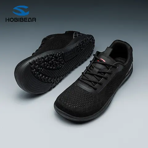 HOBIBEAR Women's Barefoot Footwear - Breathable Fabric Active Casual Trainers, Bunion-Friendly Wide Toe Box, Flexible Non-Slip Rubber Sole, Low Top Synthetic Closed Ankle Expandable Shoes for All Seasons