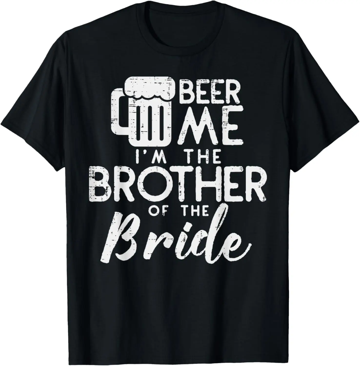 Women's 100% Cotton Short-Sleeve Round Neck Casual Distressed Graphic T-Shirt, Brother-to-Bride Marriage Wedding Gift, Shortsleeve, Top, Tshirt, Vintage, Humorous Theme, Streetwear, Playful Look