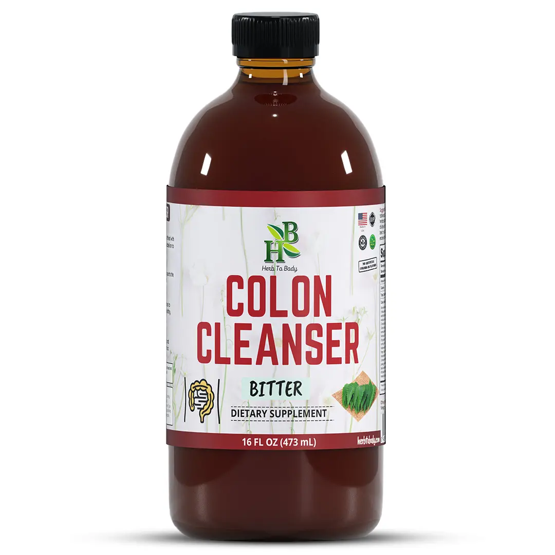 Herbal Colon Cleanser Bitter - 16oz | Gentle Formula with Senna for Gentle Cleansing, Vegan-Friendly Herbal Blend, Supports Regularity, All Natural, No Artificial Flavors | Herb To Body