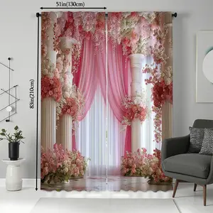 2-Piece Decorative Curtain Set, Door Curtain for Living Room Bedroom Kitchen Bathroom, High-Definition Print Fabric, Window Decorations Supplies, Home Decoration Curtain