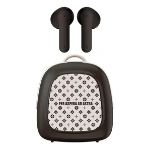 Vintage Pattern Wireless  Earbuds with Cute Backpack Charging Box, HIFI Stereo, Long Battery Life, Comfortable Fit for Commute, Work, and Casual Listening Earphones