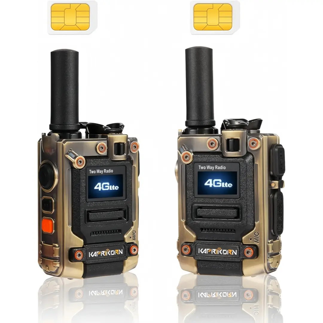 [2-Pack] 4G LTE Cellular Walkie Talkie (with SIM Card, Rechargeable Batteries), 1-Touch Push-to-Talk, Group & Private Communication for Hiking, Business, Warehouse Use by Adults