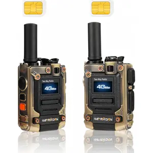 [2-Pack] 4G LTE Cellular Walkie Talkie with SIM Card, Unlimited Range 2-Way Radio, 1-Touch Push-to-Talk, Group & Private Communication for Outdoor, Warehouse Use