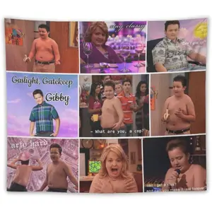 Gibby Tapestry Funny Meme Tapestry Gibby Collection Flag Wall Art Hanging,For Decorate Clubs Concerts Bars University Dormitories Living Rooms Bedrooms Decor Tapestry