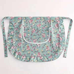 Half Apron with Small Floral Pattern, Perfect Christmas Gift for Family, Ideal for Kitchen Use, Suitable for Flower Shops and Outdoor Activities