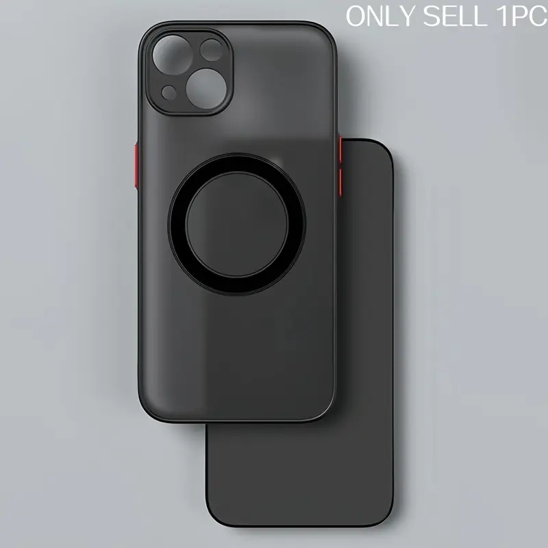 Magnetic Wireless Charging Armor Case, Matte Skin Feel Protective Phone Case, Magnetic Cellphone Cover for iPhone 11/12/13/14/15/16/17 Pro Max Contrast Button Shockproof Protector PC Camera Protection Hard Cover