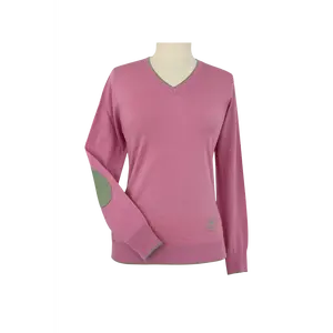 Pink with Moss Trey V-Neck Sweater