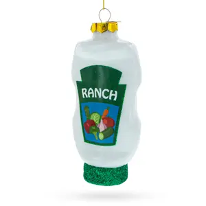 Delicious Ranch Dressing Blown Glass Christmas Ornament