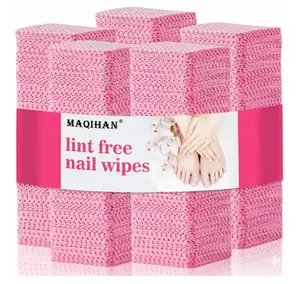 1200 Lint Free Nail Wipes - Pink Acetone Nail Polish Remover Wipes Lint Free Nail Wipes Pads Gel Nails No Lint Nail Glue Wipes Eyelash Extensions Toallitas Para Uñas Sin Pelusa Nail Supplies