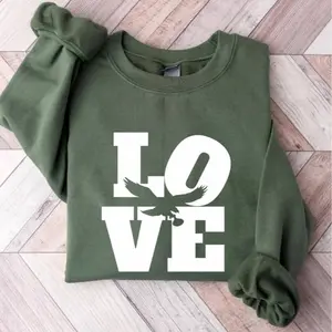 Eagles Love Crewneck Sweatshirt – Eagle Graphic Nature Sweater, Wildlife Aesthetic Gift