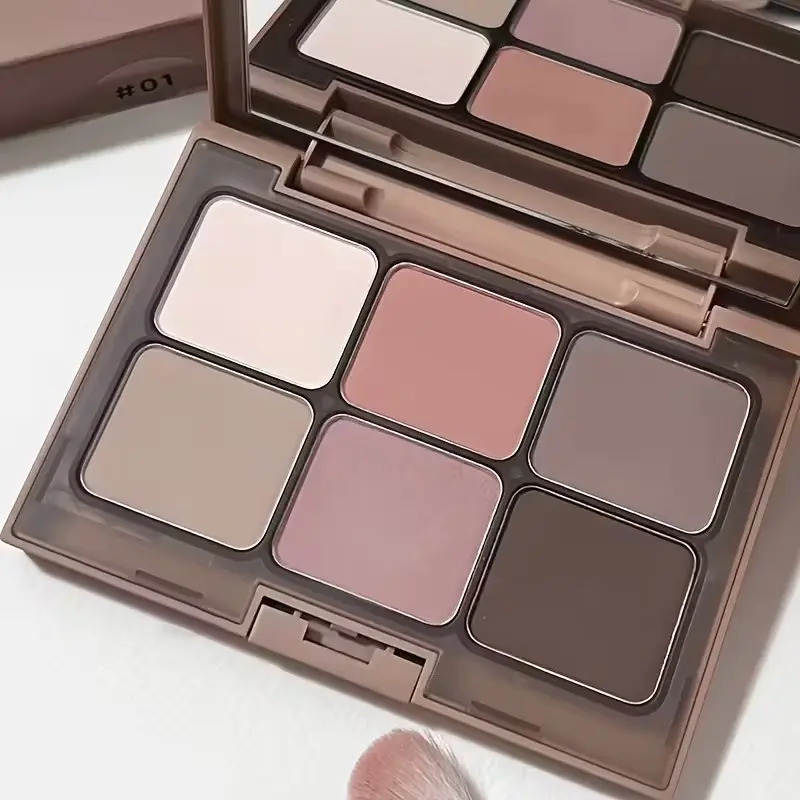 6 Color Matte Eyeshadow Palette, Multifunctional Blush & Contour, Shades Natural Makeup, Eye Makeup Products, Perfect for Everyday Use, Enhance Eye Makeup, Matte Pigmented Palette