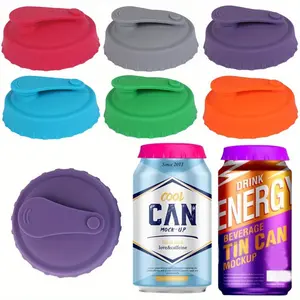 2pcs Universal Silicone Lid, Reusable Beverage Lid, Suitable for Soda, Beer, And Soft Drinks - Leak-Proof Seal to Maintain Freshness And Prevent Spillage