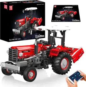 Mould King 17064 Technik Tractor Model 1857 Pieces Building Block Harvesting Machine Remote Controlled Vehicles Building Blocks 2.4G Remote Control and App Dual Control STEM Toy Gifts