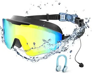 360° Wide View Swim Glasses – Anti-Fog UV Protective Goggles with Soft Earplugs for Family Swimming