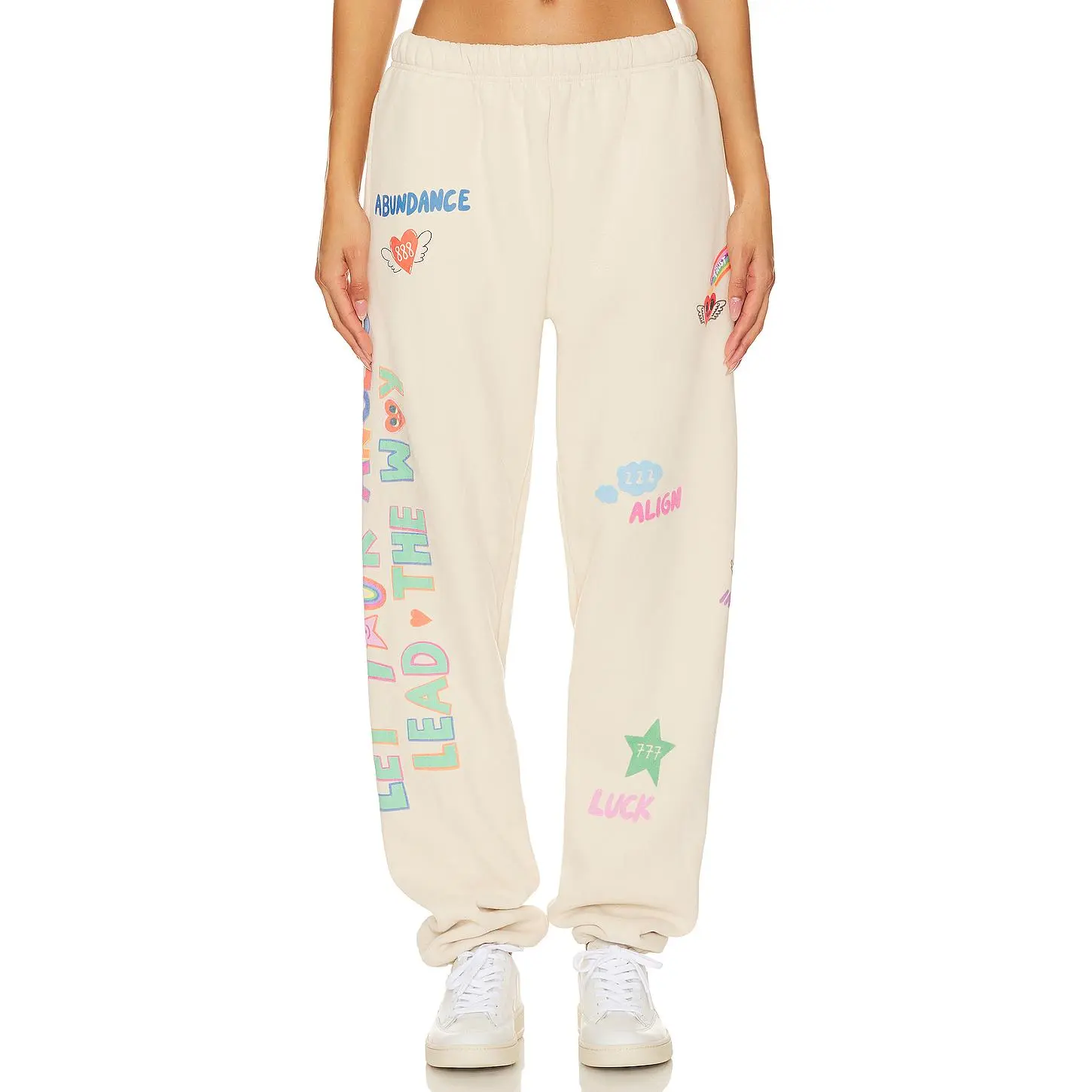 The Mayfair Group Angels All Around You Sweatpants in Cream