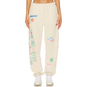 The Mayfair Group Angels All Around You Sweatpants in Cream