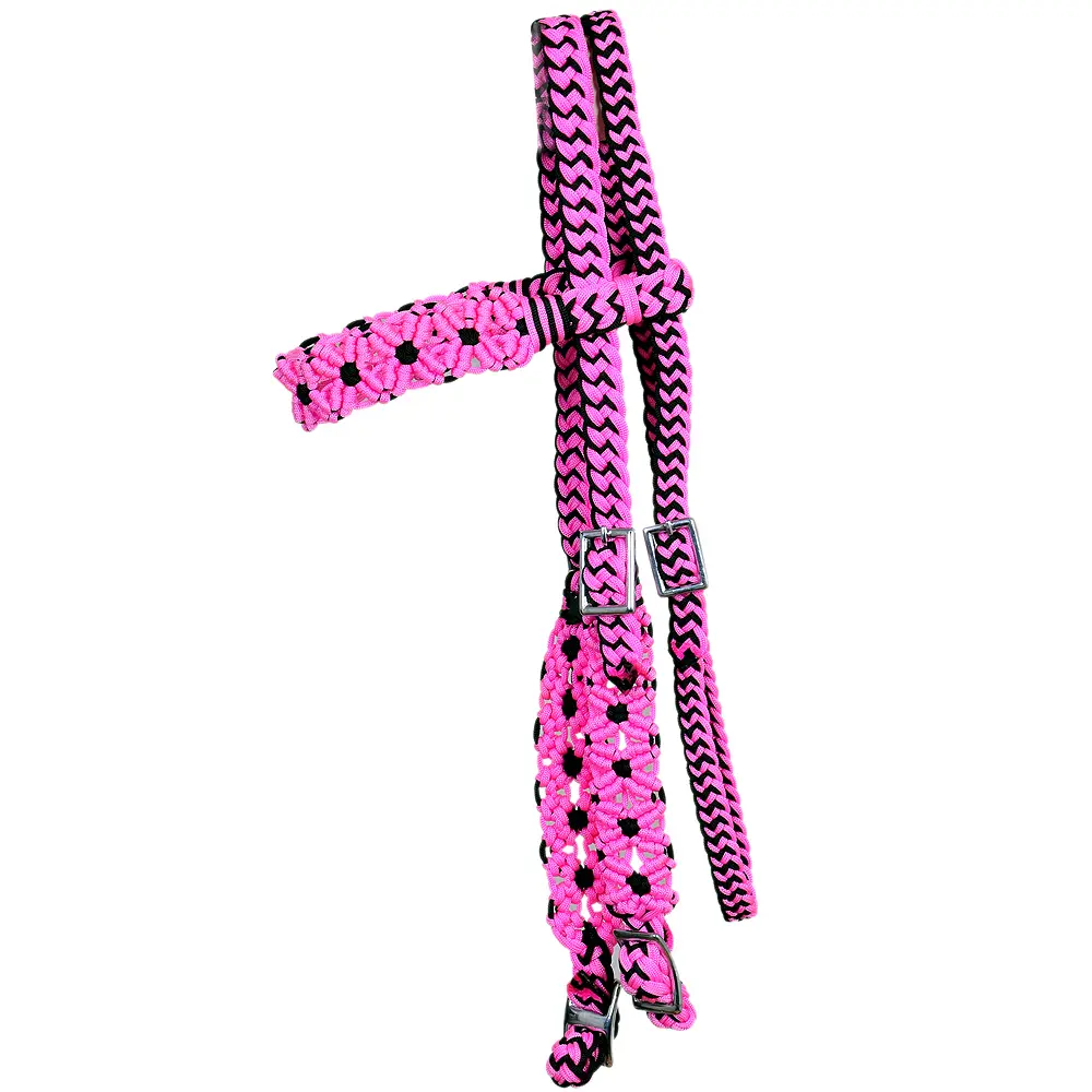 Horse Bridle Headstall Flat Braided Paracord Hilason