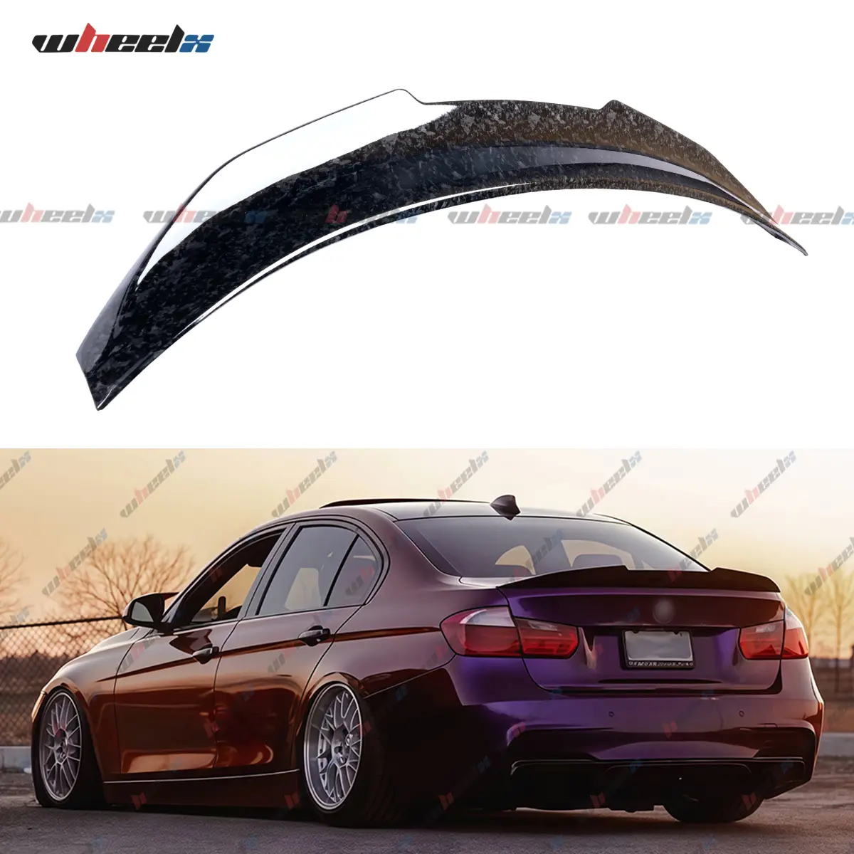 2012-2018 BMW F30 3 Series & F80 M3 – PSM Style Forged Carbon Fiber Duck Tail Trunk Spoiler | Highkick Lip Wing | 320i/325i/328i/330i/335i/340i & M3 Fit