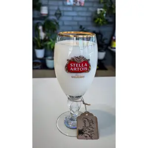 Soy Candle in a Stella Artois branded Chalice Glass, Dance Hall Boogie Scent, 7oz