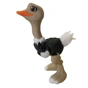 Ostrich Figurine Articulating 3D Printed Decor Plastic Ornaments Artistic Decoration Room Shelf