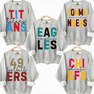 Retro All Team Football Sweatshirt Vintage Style Crewneck 90s Inspired Game Day Apparel Oversized Football Fan Pullover Gift for Men Women