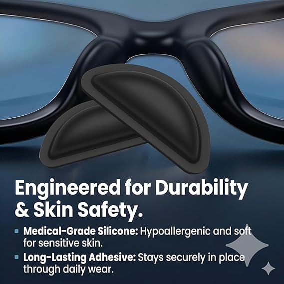 Compatible with Ray-Ban Meta Wayfarer Eyeglass Nose Pad, 8 Pairs Soft Silicone Nose Pads, Anti Slip Replacement Nose Pads