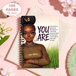 1pc Self Motivation Spiral Bound Notepad Featuring Inspirational Black Women Perfect for Gifting to Friends, Family, Loved Ones or Yourself 8.26x5.51 Inches