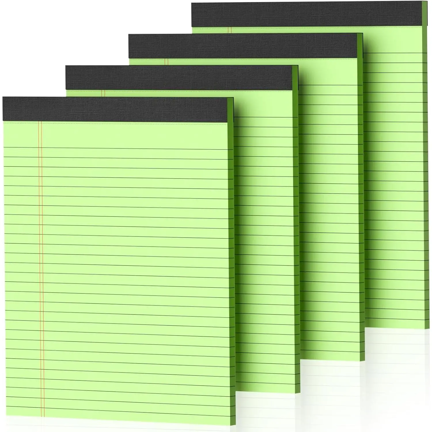 4 Pack Green Legal Pads 8.5 x 11 Green Note Pads 8.5 x 11 Notepad 8.5 x 11  Perforated Writing Pads Lined Paper Pads Wide Ruled Pad of Paper 30 Sheets Notebook for Study, To-Do Lists, Office