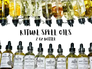 Ritual Spell Oils CelStars 2 oz Glass Bottle Clean Fragrance Non Toxic Grapeseed Oil for Spells, Rituals, Candle Annointing