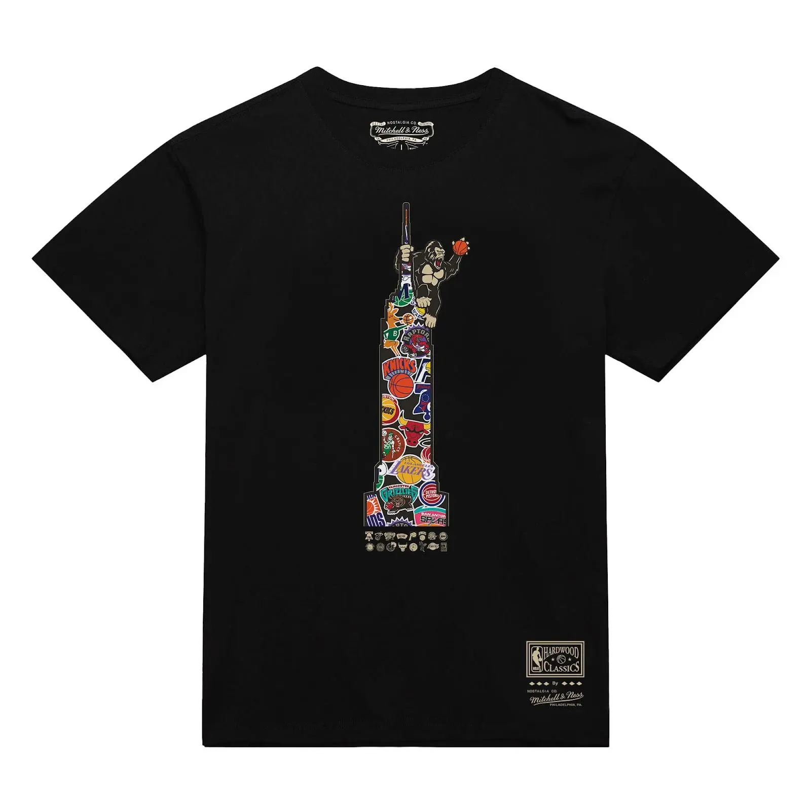 New York Knicks Black King K T-Shirt NBA Throwback Tee Graphic Vintage Fan Gear Mitchell & Ness