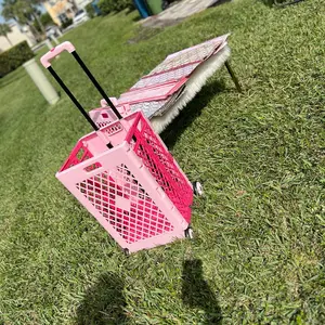 Soft/ Hot Pink collapsible Utility Cart
