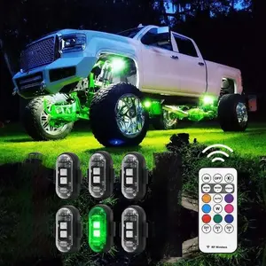 Remote Control Car Footwell Light, USB Rechargeable RGB LED Light, Waterproof Car Interior Decoration Light, Suitable for Cars, Motorcycles, SUVs, Pickups, Led Car Ambient Light