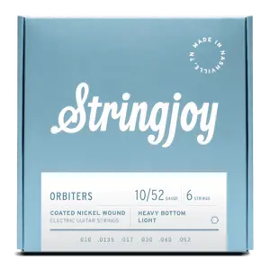 Stringjoy 10-52 Heavy Bottom Light Gauge Orbiters - Coated Nickel Electric Guitar Strings