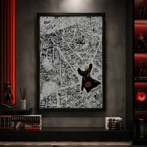 Naruto Pain 'Shinra Tensei' Canvas Wall Art – Iconic Manga Scene Destroying Konoha Poster Akatsuki Leader Epic Attack Print,Canvas Poster Wall Decor, Room Decorations, Funky Home Decor,anime wall art,bedroom canvas poster