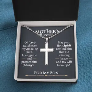 A Prayer for My Son, Mothers Prayer for Son Necklace, Prayer for Son Protection, Prayers for My Grown Son, Meaningful Gift for Son Keepsake, Necklace With Meaningful Message Card Inside