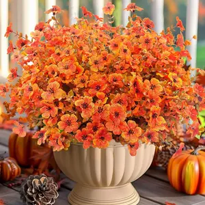 Artificial Flowers for Outdoor Ornament Faux Daisy Flowers & Realistic Eucalyptus Leaves Silk Mums for Garden Pot Porch Column Courtyard Bench Side Patio Balcony Lawn Patch Autumn Decor
