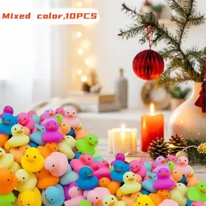 Colorful Floating Duck Set (10 Pieces), Cute Sound-Producing Bath Decor, Perfect for Baby Gifts, Pool Party Supplies, Fun Bathroom Decoration