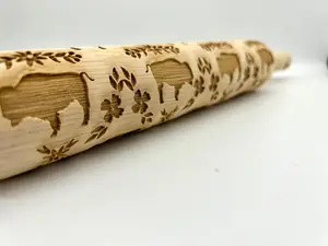 Embossed Buffalo with Flowers Rolling Pin – Baking